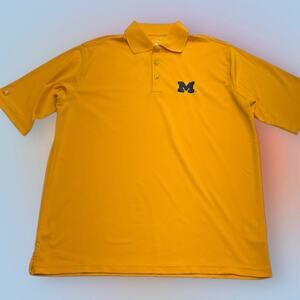 MICHIGAN WOLVERINES Men's Medium Yellow Polo Shirt